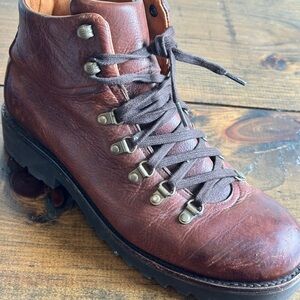 Frye Dark Brown Leather Hiking Boots